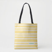 Retro Summer Chic Yellow Stripes Personalized トートバッグ (正面)