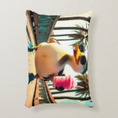 Retro Summer Funny Roller Duck アクセントクッション (正面(垂直))