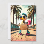 Retro Summer Funny Roller Duck  シーズンカード (正面)
