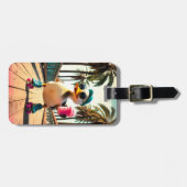 Retro Summer Funny Roller Duck  ラゲッジタグ (正面横)