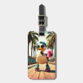 Retro Summer Funny Roller Duck  ラゲッジタグ (正面縦)