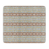 Retro Summer Geometric Color Block Pattern Design カッティングボード (正面)
