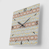 Retro Summer Geometric Color Block Pattern Design スクエア壁時計 (傾斜)