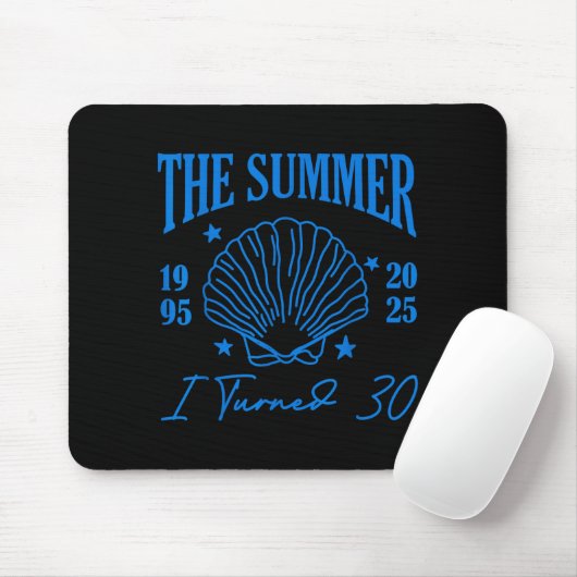Retro Summer I Turn 30 Seashell Coastal Beach Summ マウスパッド (マウス)