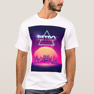 "Retro Summer Night - Neon Cityscape with Vintage  Tシャツ