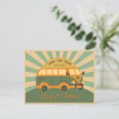 Retro summer van wedding ポストカード (スタンド正面)