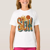 Retro Sun 70s Aesthetic Floral Graphic T-Shirt Tシャツ (正面)