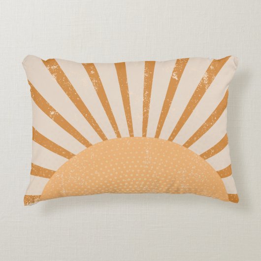 Retro Sun Burst Sunset アクセントクッション (正面)