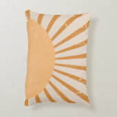 Retro Sun Burst Sunset アクセントクッション (裏面(縦))