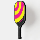 Retro Sun Glow Circle Stripe with Name ピックルボールラケット (左)