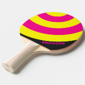 Retro Sun Glow Circle Stripe with Name 卓球ラケット (正面アングル)
