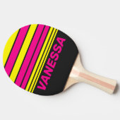 Retro Sun Glow Horizon Striping with Name 卓球ラケット (横)