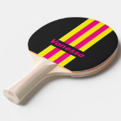 Retro Sun Glow Pin Stripes with Name 卓球ラケット (正面アングル)
