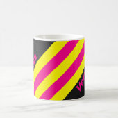 Retro Sun Glow Stripes with Name コーヒーマグカップ (中央)
