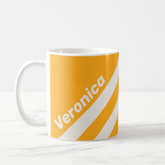 Retro Sun Kissed Three Stripes with Name コーヒーマグカップ (左)