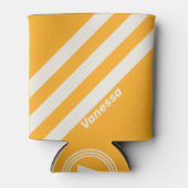 Retro Sun Kissed Three Stripes with Name 缶クーラー (正面)