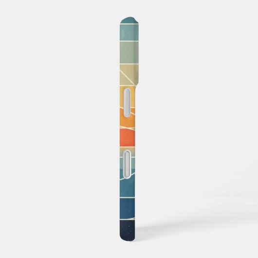 Retro Sun Rays iPhone 16ケース (右側面)