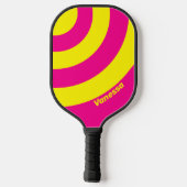 Retro Sun Soaked Three Circle Stripe with Name ピックルボールラケット (裏面)