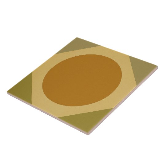 Retro Sunburst Tile – Warm Geometric Design タイル (側面)