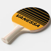 Retro Sunflower Buzz Horizon Striping with Name 卓球ラケット (正面アングル)