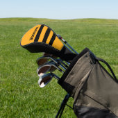 Retro Sunflower Buzz Three Across Stripe with Name ゴルフヘッドカバー (インサイチュ)