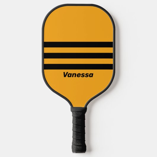 Retro Sunflower Buzz Three Across Striping | Name ピックルボールラケット (正面)