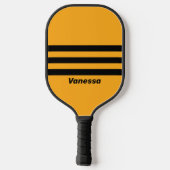Retro Sunflower Buzz Three Across Striping | Name ピックルボールラケット (裏面)