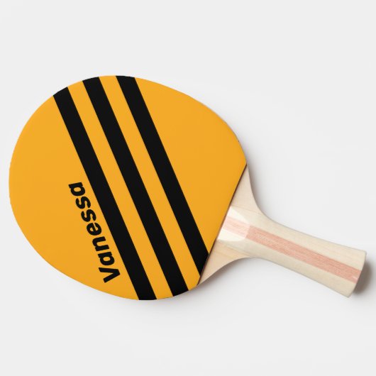 Retro Sunflower Buzz Three Angled Stripe with Name 卓球ラケット (横)