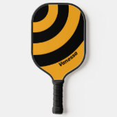 Retro Sunflower Buzz Three Circle Stripe with Name ピックルボールラケット (裏面)