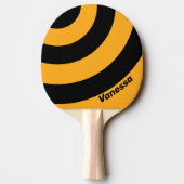 Retro Sunflower Buzz Three Circle Stripe with Name 卓球ラケット (裏面)