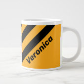 Retro Sunflower Buzz Three Stripes with Name ジャンボコーヒーマグカップ (右)