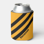 Retro Sunflower Buzz Three Stripes with Name 缶クーラー (缶正面)