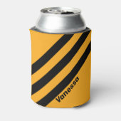 Retro Sunflower Buzz Three Stripes with Name 缶クーラー (缶裏面)