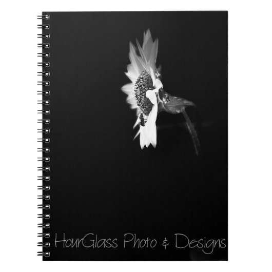 Retro Sunflower with Bee Spiral Photo Notebook ノートブック (正面)
