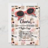 Retro Sunglasses and Palms 50th Birthday 招待状 (正面)