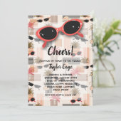 Retro Sunglasses and Palms 50th Birthday 招待状 (スタンド正面)