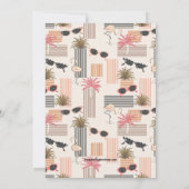 Retro Sunglasses and Palms 50th Birthday 招待状 (裏面)