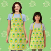 Retro Sunny Lemon Yellow Spring Green エプロン