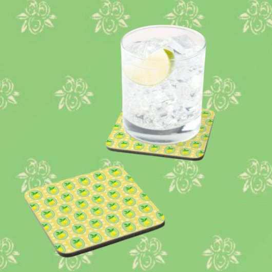 Retro Sunny Lemon Yellow White Check タイル