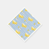 Retro Sunny Yellow Lemon Drop Blue Check スタンダードカクテルナプキン (角)