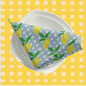 Retro Sunny Yellow Lemon Green Gingham Check コースター