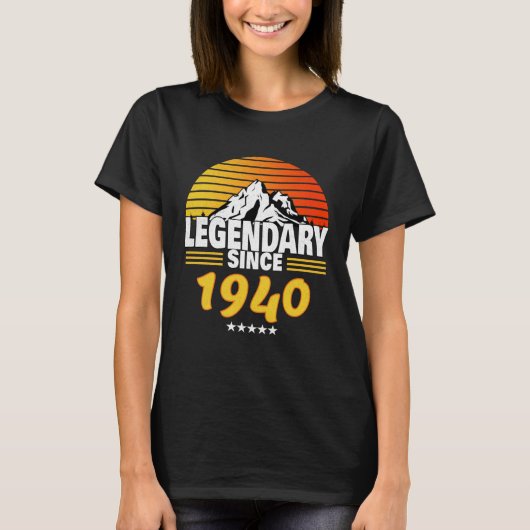 Retro Sunrise LEGENDARY SINCE 1940 Tシャツ (正面)
