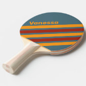 Retro Sunrise on Slate Angled Striping with Name 卓球ラケット (正面アングル)