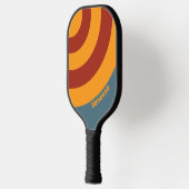 Retro Sunrise on Slate Circle Stripe with Name  ピックルボールラケット (左)