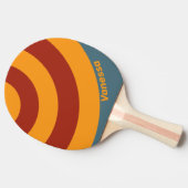 Retro Sunrise on Slate Circle Stripe with Name 卓球ラケット (横)