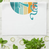 Retro Sunset 70 Vintage Distressed キッチンタオル (折り畳み)