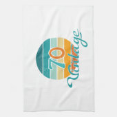 Retro Sunset 70 Vintage Distressed キッチンタオル (縦)