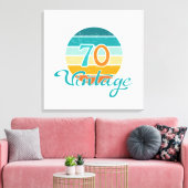 Retro Sunset 70 Vintage Distressed キャンバスプリント (インサイチュ (リビング))