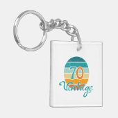 Retro Sunset 70 Vintage Distressed キーホルダー (正面左)