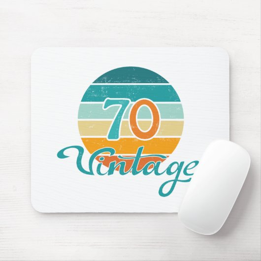 Retro Sunset 70 Vintage Distressed マウスパッド (マウス)